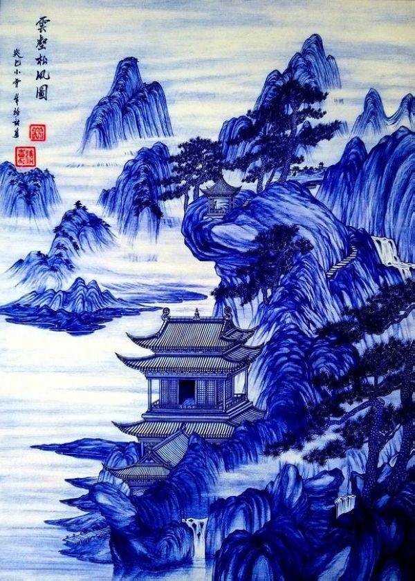 圆珠笔画建筑速写