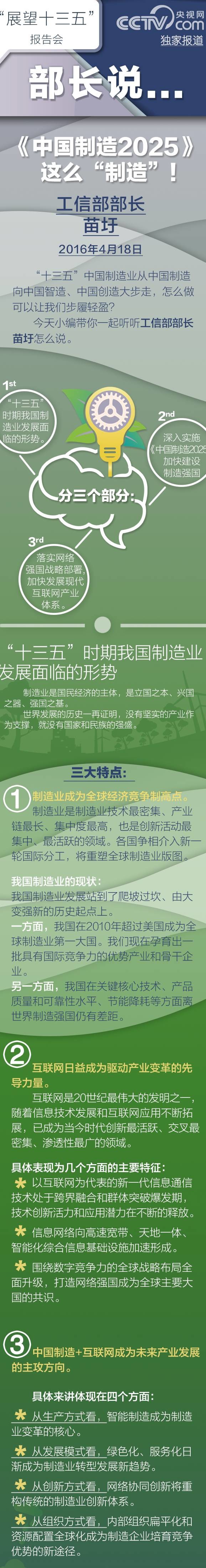 【部长说】《中国制造2025》这么&ldquo;制造&rdquo;！