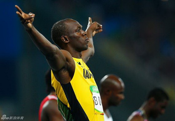 博尔特百米夺金 120年奥运历史上第一位百米三连冠