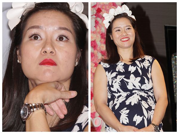 李娜挺孕肚戴花环 明艳红唇娜姐初现幸福肥