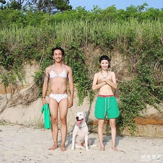 男女生衣服交换穿 韩国夫妻有趣放闪无极限