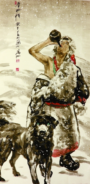 雪域情(中国画)王万成
