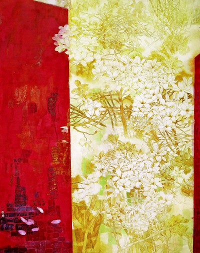 春到紅墻（中國畫）