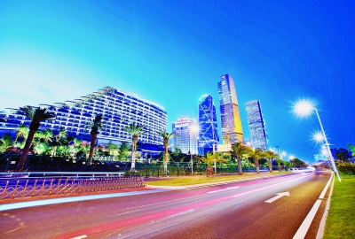 厦门环岛路及厦门CBD片区夜景
