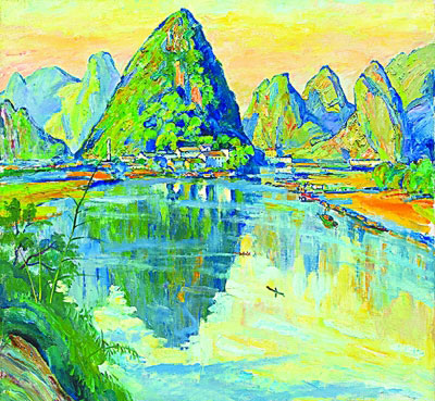 桂林山水图（油画）