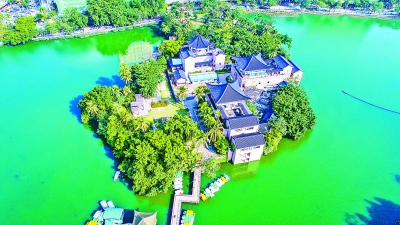 海南省海口市人民公园东西湖建立生态系统