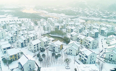 美丽乡村 雪景如画