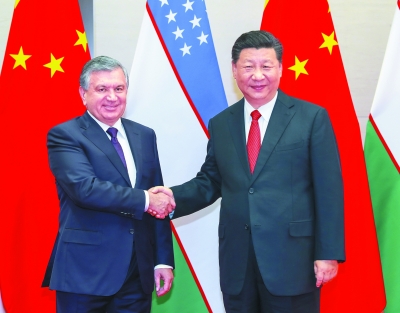 习近平会见乌兹别克斯坦总统米尔济约耶夫