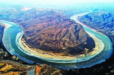 山西省临汾市境内的黄河大面积流凌