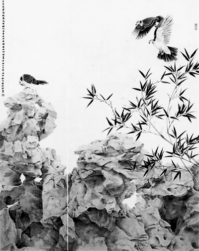 光明文化周末版：竹西春鸠（中国画）