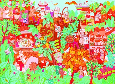 乡村幸福生活的生动表达——农民画讲述新时代奋斗故事