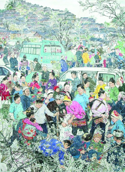 枝头花开，大地春来——喜看画中春意闹