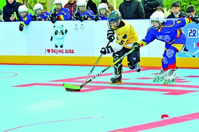 安徽省合肥市蜀山区举办青少年轮滑冰球比赛活动