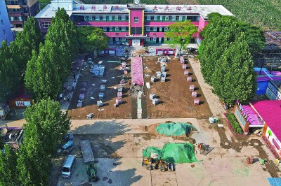 河北宁晋：抓紧修复学校受损设施 保障如期开学