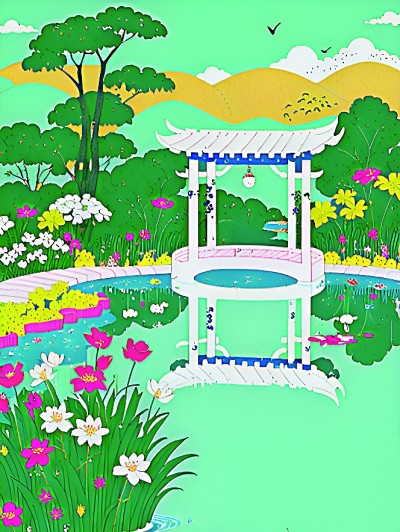 夏日池景