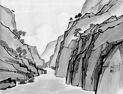 巫峡高秋（纸本设色）