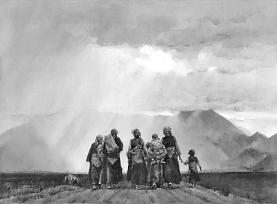 暮归（纸本水彩）