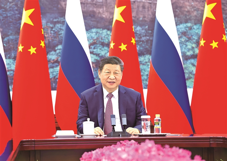 习近平同俄罗斯总统普京举行视频会晤