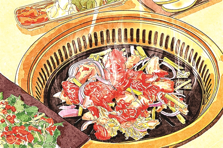 黑龙江齐齐哈尔：一炉炭火炙肉香