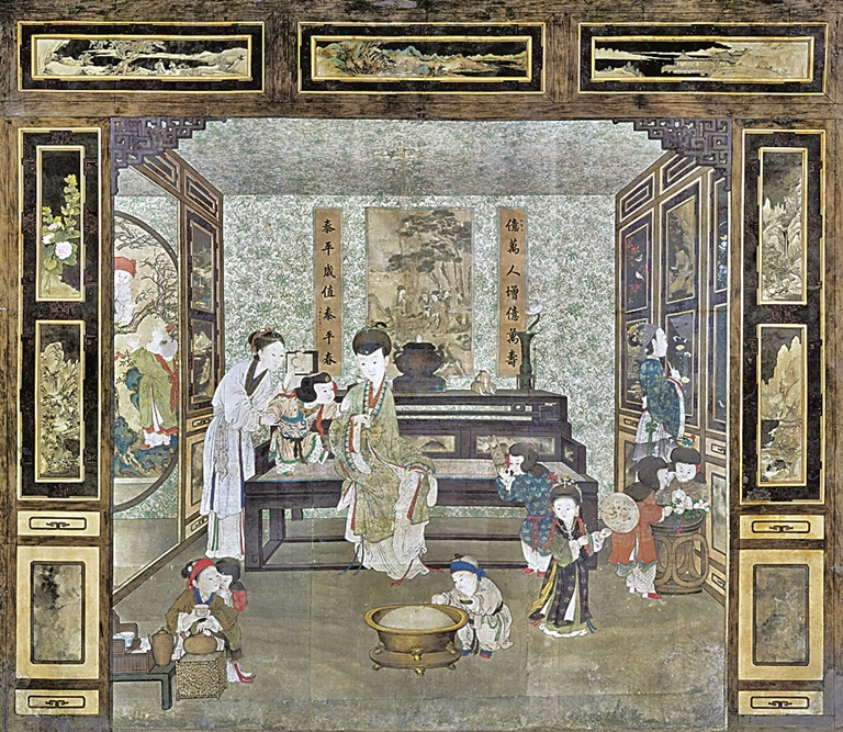 丹青叠幻境 墨韵载流年——清宫通景线法画的艺术表达与时空意蕴 丹青叠幻境 墨韵载流年——清宫通景线法画的艺术表达与时空意蕴